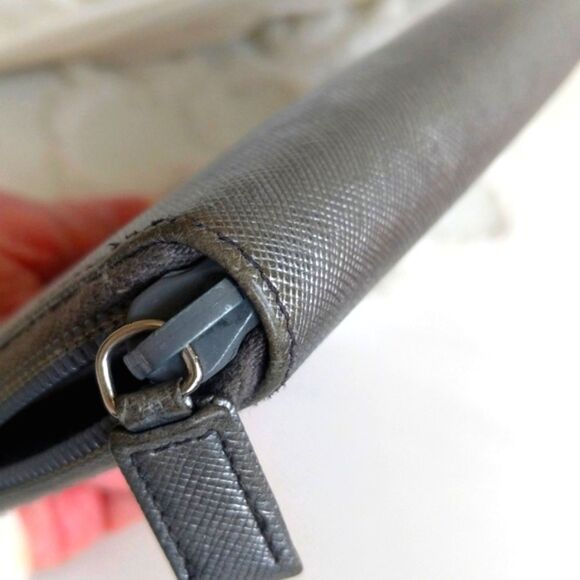 PRADA Metallic Leather Zip Around Wallet - Picture 12 of 16